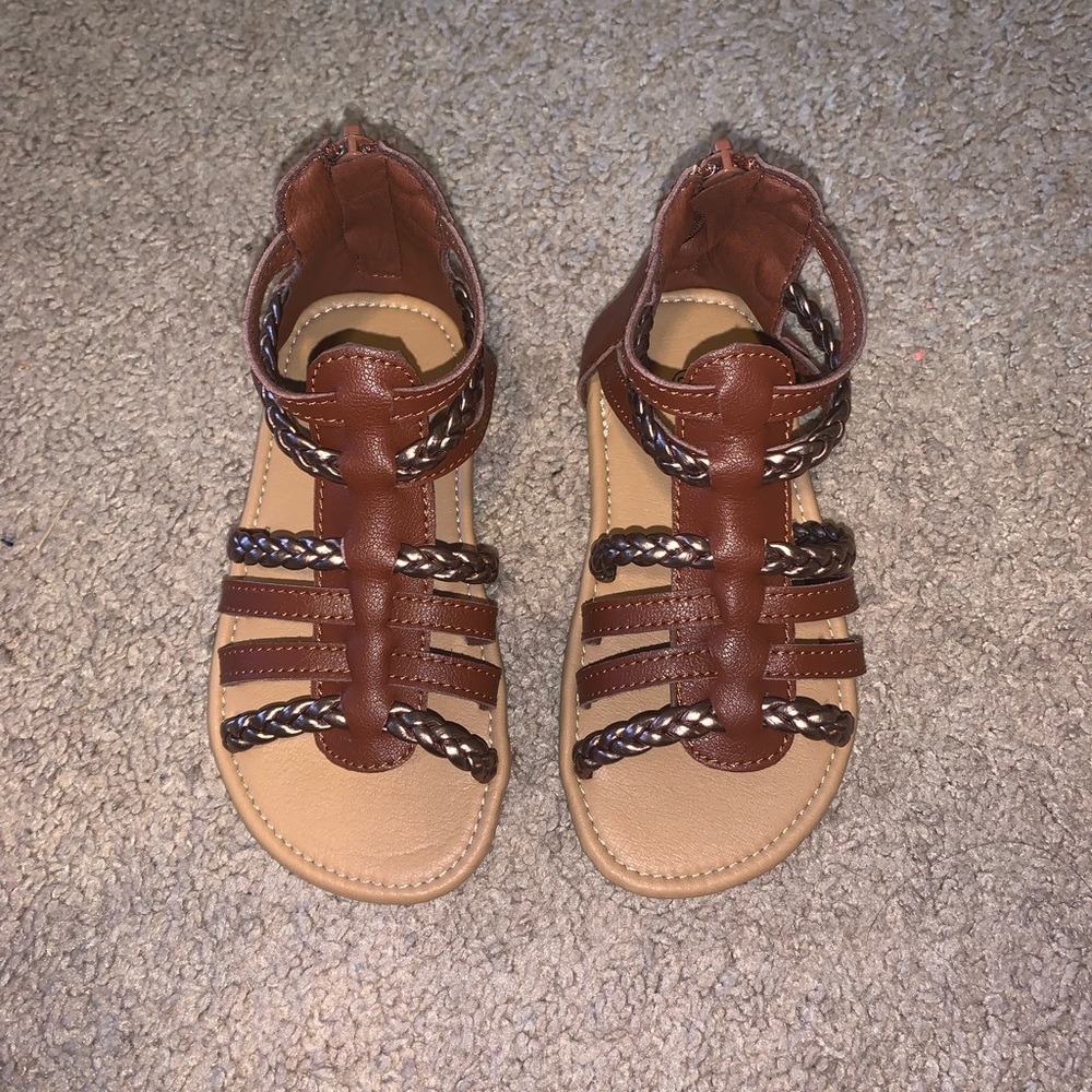 NWOT! Toddler Girl Brown Metallic Sandals size 9
